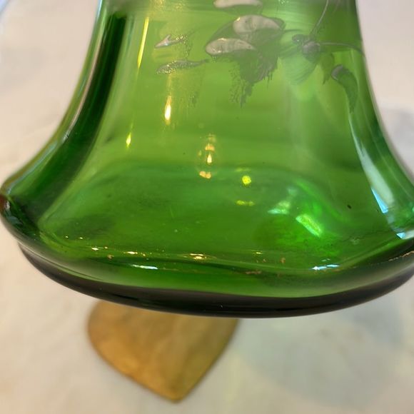 Mary Gregory Green Glass Vase - Picture 5 of 6